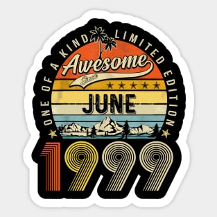 Awesome Since June 1999 Vintage 24th Birthday Sticker